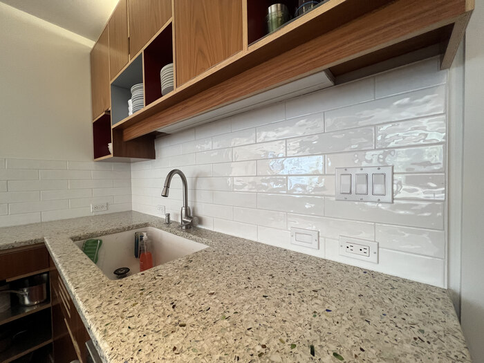newly furbished kitchen counter and sink